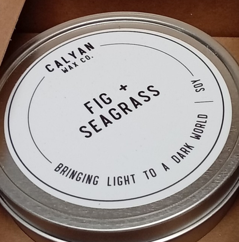 Fig & Seagrass | Calyan Wax Co. Metal Tin Soy Scented Jar Candle