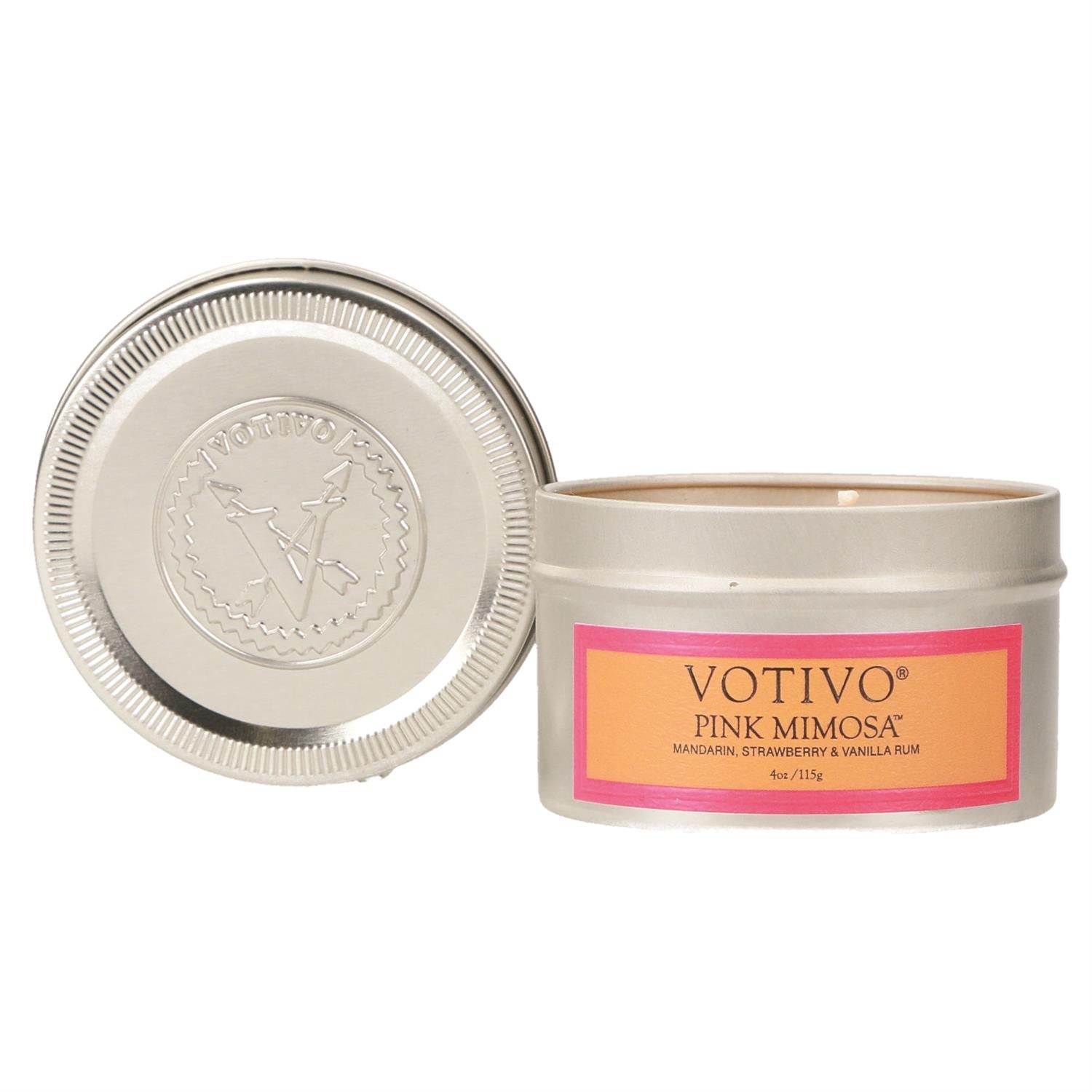 Votivo Pink Mimosa |  4 oz Travel Tin