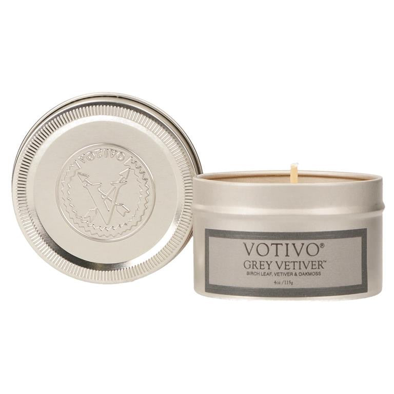 Votivo Grey Vetiver | 4 oz Travel Tin